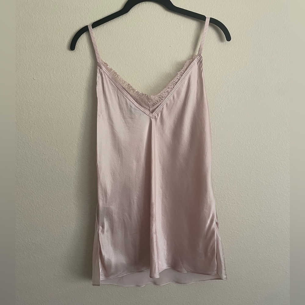Massimo Dutti Blush Lace 100% Silk Camisole Tank Top Dainty Quiet Luxury 8 - Picture 4 of 8